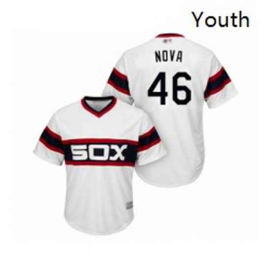 Youth Chicago White Sox 46 Ivan Nova Replica White 2013 Alternate Home Cool Base Baseball Jersey